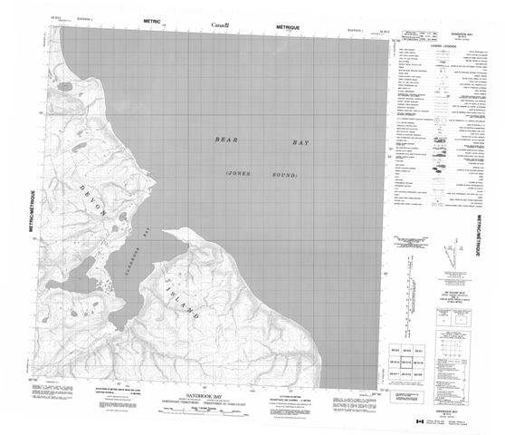 Sandhook Bay Topographic Paper Map 058H15 at 1:50,000 scale