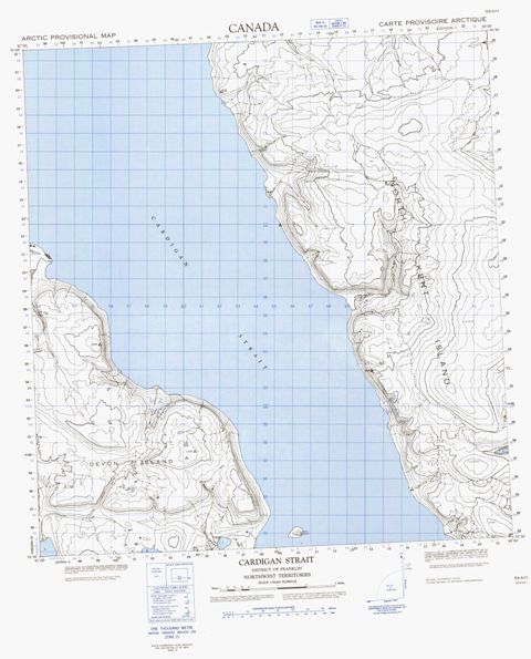 Cardigan Strait Topographic Paper Map 059A11 at 1:50,000 scale