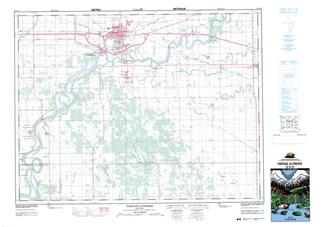 Portage La Prairie Topographic Paper Map 062G16 at 1:50,000 scale