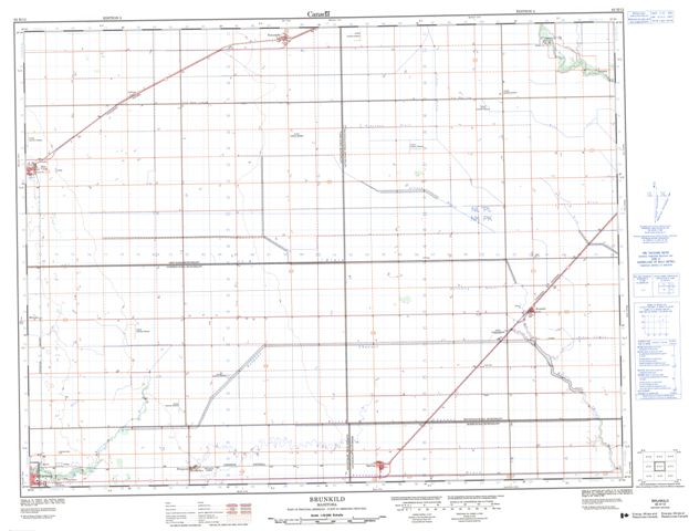 Brunkild Topographic Paper Map 062H12 at 1:50,000 scale