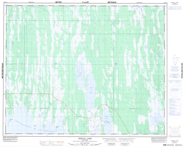 Proulx Lake Topographic Paper Map 062O14 at 1:50,000 scale
