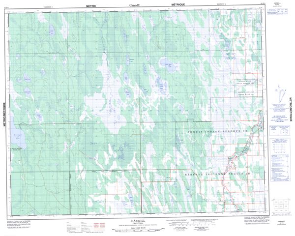 Harwill Topographic Paper Map 062P05 at 1:50,000 scale