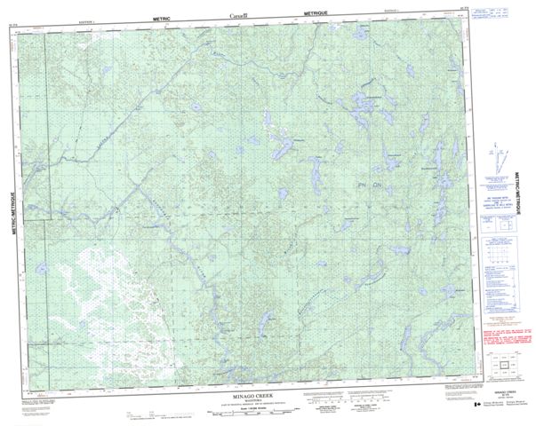 Minago Creek Topographic Paper Map 062P09 at 1:50,000 scale