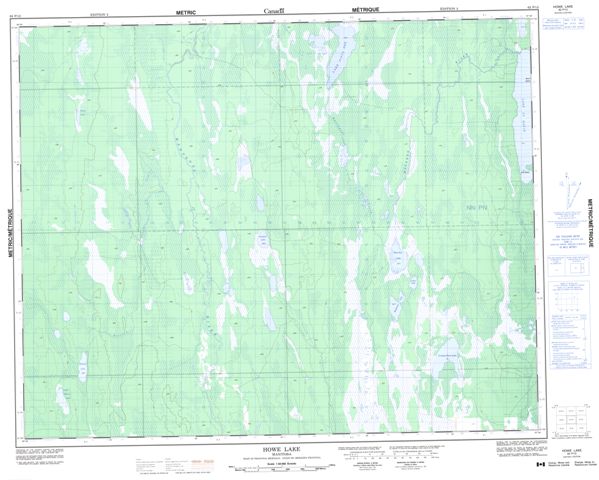 Howe Lake Topographic Paper Map 062P12 at 1:50,000 scale
