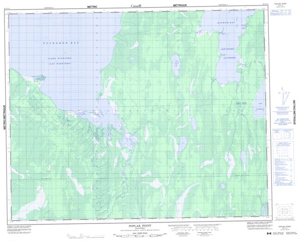 Poplar Point Topographic Paper Map 062P13 at 1:50,000 scale