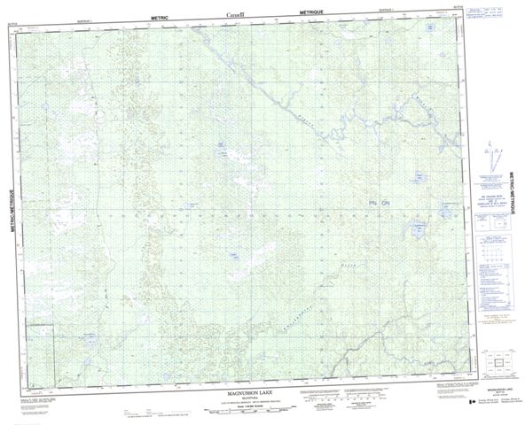 Magnusson Lake Topographic Paper Map 062P16 at 1:50,000 scale