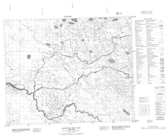 Seventeen Mile Lake Topographic Paper Map 063A07 at 1:50,000 scale