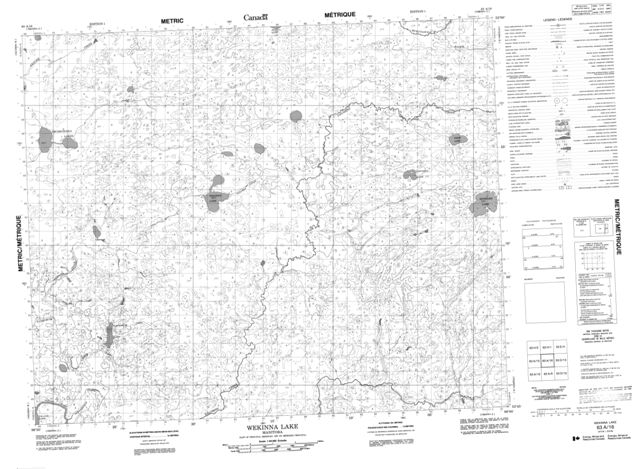 Wekinna Lake Topographic Paper Map 063A16 at 1:50,000 scale