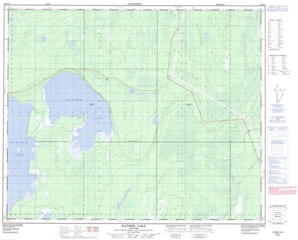 Katimik Lake Topographic Paper Map 063B14 at 1:50,000 scale
