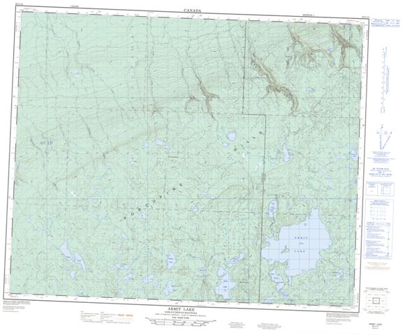 Armit Lake Topographic Paper Map 063C12 at 1:50,000 scale