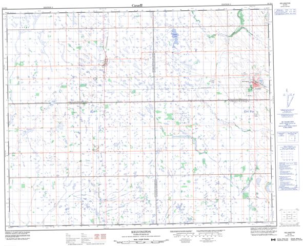 Kelvington Topographic Paper Map 063D04 at 1:50,000 scale