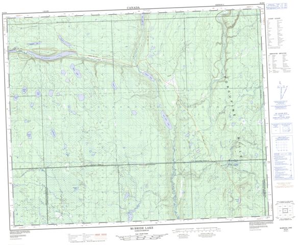 Mcbride Lake Topographic Paper Map 063D08 at 1:50,000 scale