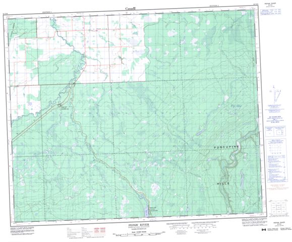 Pepaw River Topographic Paper Map 063D09 at 1:50,000 scale