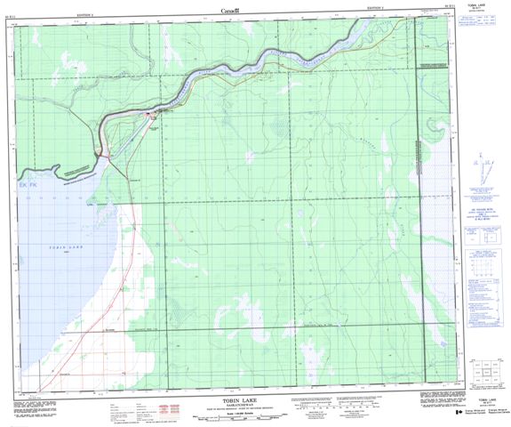 Tobin Lake Topographic Paper Map 063E11 at 1:50,000 scale