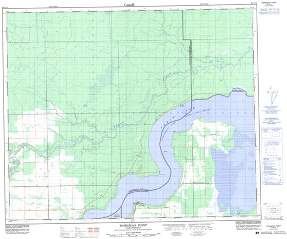 Pemmican Point Topographic Paper Map 063E12 at 1:50,000 scale