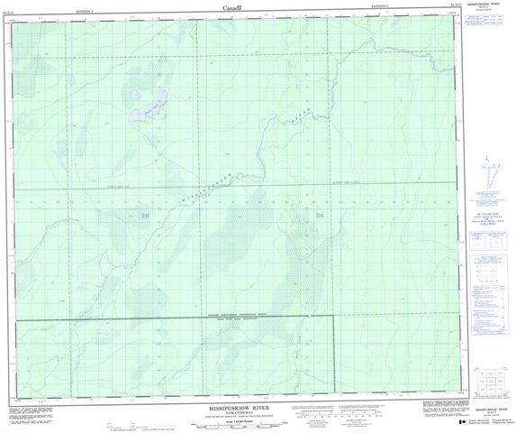 Missipuskiow River Topographic Paper Map 063E13 at 1:50,000 scale