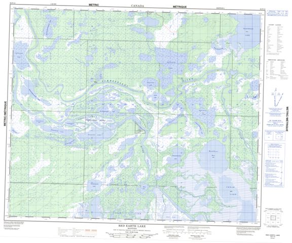 Red Earth Lake Topographic Paper Map 063F10 at 1:50,000 scale