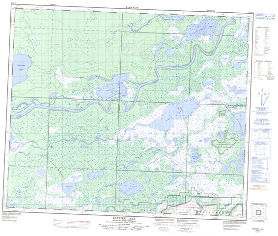 Barrier Lake Topographic Paper Map 063F13 at 1:50,000 scale