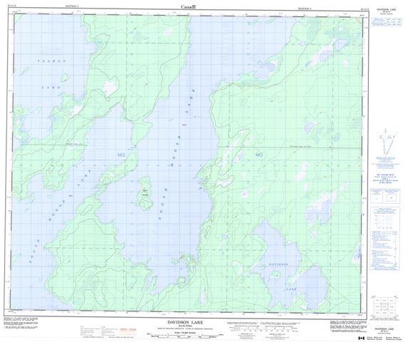 Davidson Lake Topographic Paper Map 063G13 at 1:50,000 scale