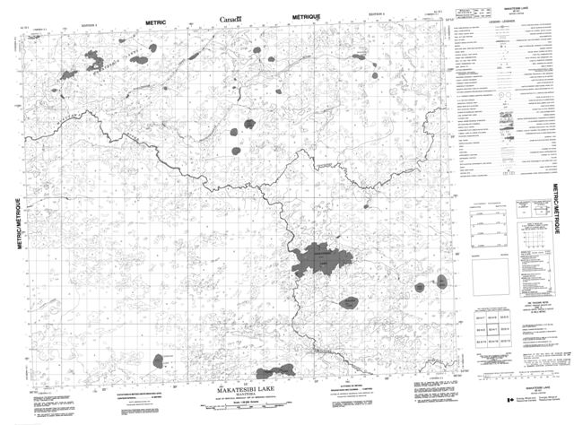 Makatesibi Lake Topographic Paper Map 063H01 at 1:50,000 scale