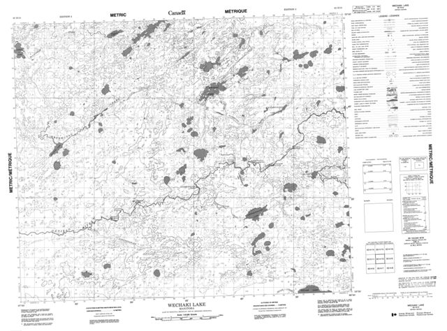 Wechaki Lake Topographic Paper Map 063H10 at 1:50,000 scale