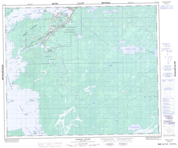 Norway House Topographic Paper Map 063H13 at 1:50,000 scale