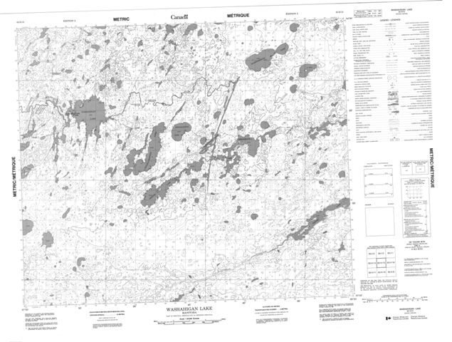 Washahigan Lake Topographic Paper Map 063H15 at 1:50,000 scale