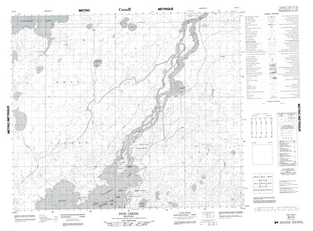 Pine Creek Topographic Paper Map 063I04 at 1:50,000 scale