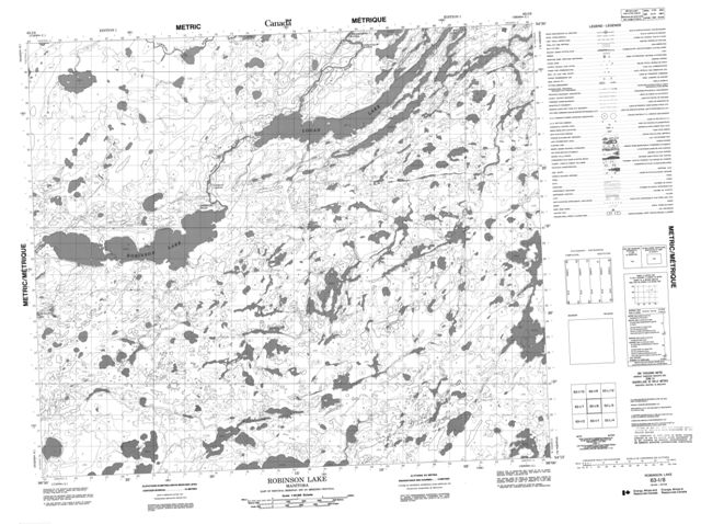 Robinson Lake Topographic Paper Map 063I08 at 1:50,000 scale
