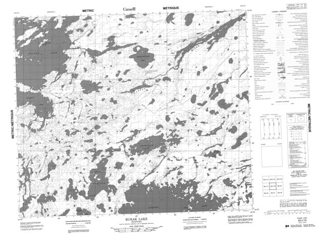 Rurak Lake Topographic Paper Map 063I10 at 1:50,000 scale