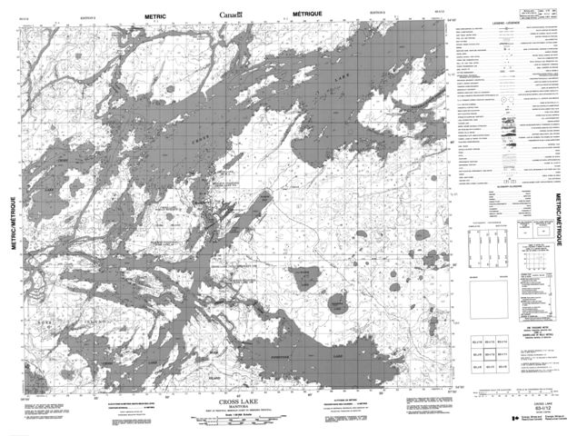 Cross Lake Topographic Paper Map 063I12 at 1:50,000 scale