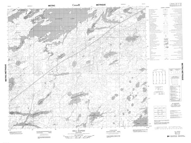 Hill Rapids Topographic Paper Map 063I13 at 1:50,000 scale