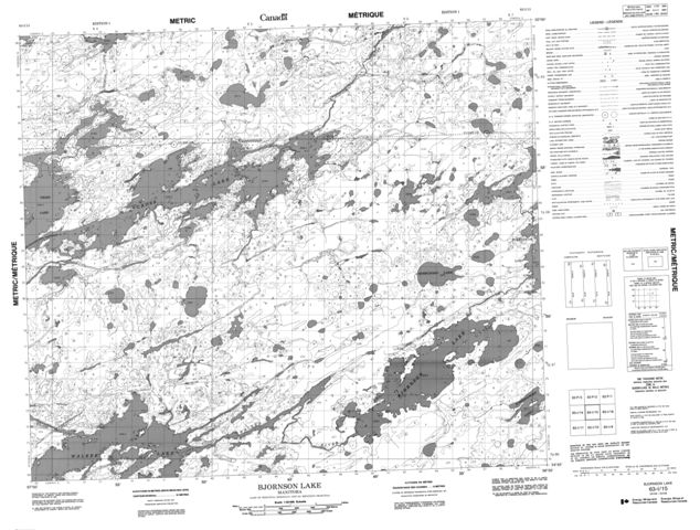 Bjornson Lake Topographic Paper Map 063I15 at 1:50,000 scale