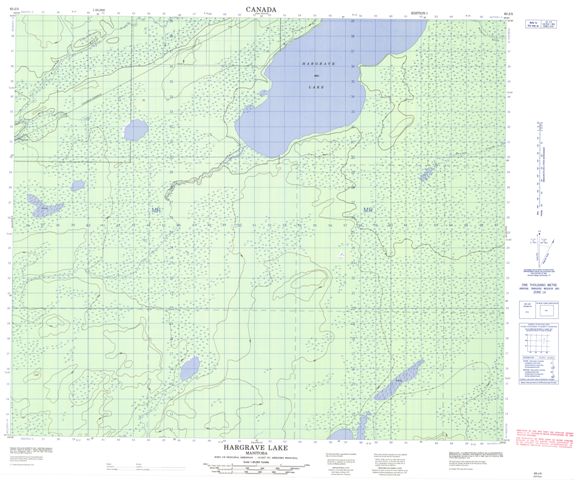 Hargrave Lake Topographic Paper Map 063J05 at 1:50,000 scale