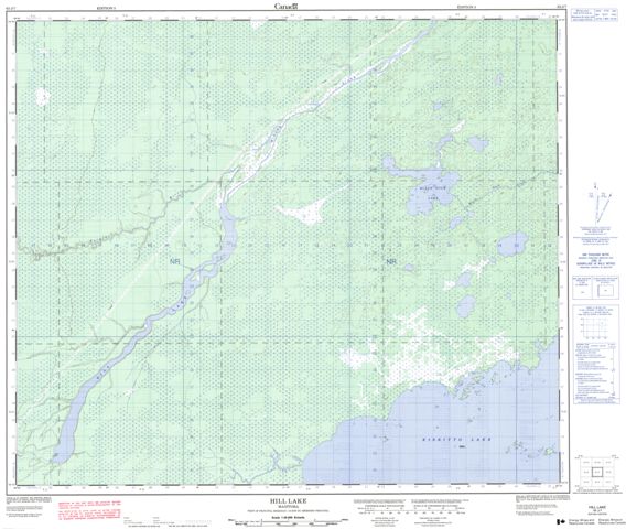 Hill Lake Topographic Paper Map 063J07 at 1:50,000 scale