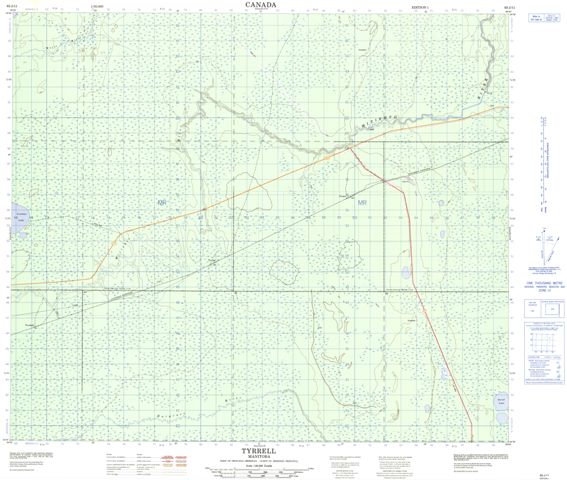 Tyrrell Topographic Paper Map 063J11 at 1:50,000 scale