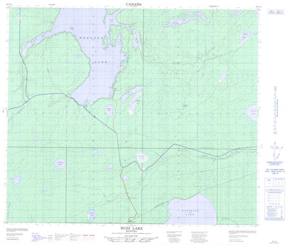 Buzz Lake Topographic Paper Map 063J12 at 1:50,000 scale