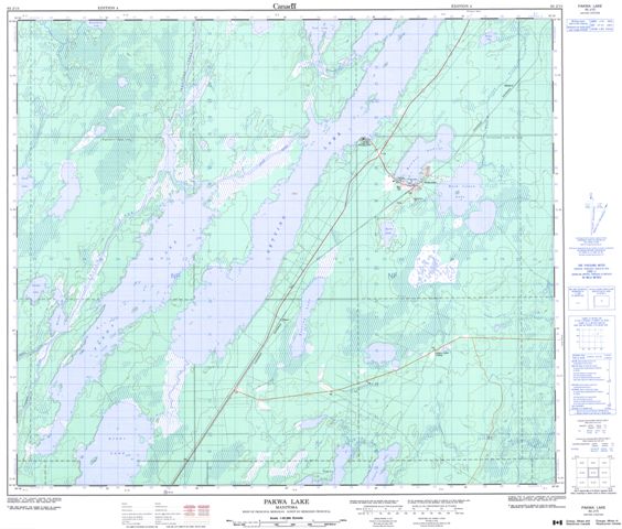 Pakwa Lake Topographic Paper Map 063J15 at 1:50,000 scale