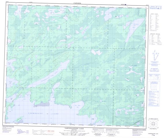 Yawningstone Lake Topographic Paper Map 063K07 at 1:50,000 scale