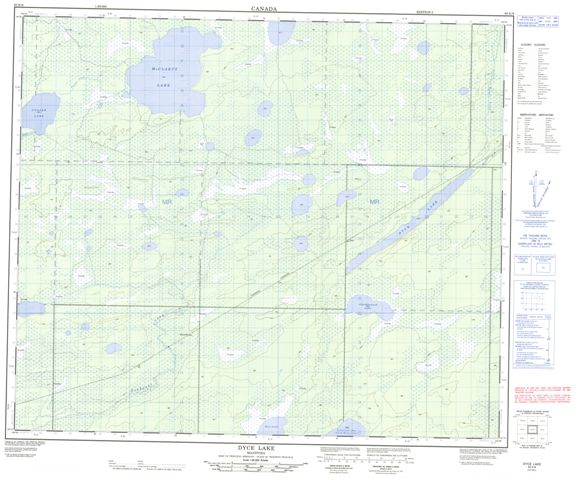 Dyce Lake Topographic Paper Map 063K08 at 1:50,000 scale