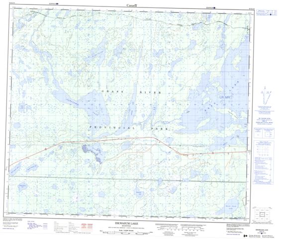 Iskwasum Lake Topographic Paper Map 063K10 at 1:50,000 scale