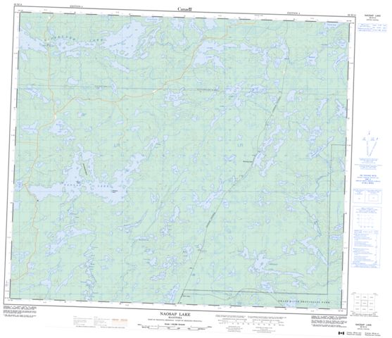 Naosap Lake Topographic Paper Map 063K14 at 1:50,000 scale
