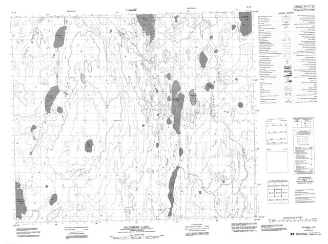 Saunders Lake Topographic Paper Map 063L06 at 1:50,000 scale