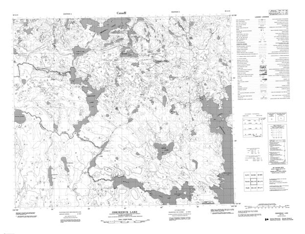 Oskikebuk Lake Topographic Paper Map 063L13 at 1:50,000 scale