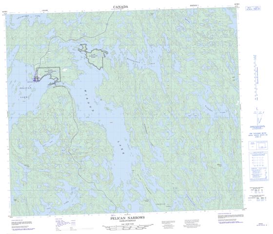 Pelican Narrows Topographic Paper Map 063M02 at 1:50,000 scale