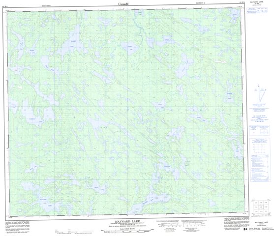 Maynard Lake Topographic Paper Map 063M04 at 1:50,000 scale