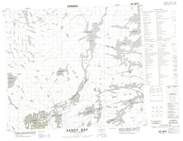 Sandy Bay Topographic Paper Map 063M09 at 1:50,000 scale
