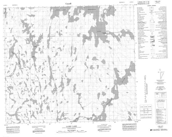 Laird Lake Topographic Paper Map 063M14 at 1:50,000 scale