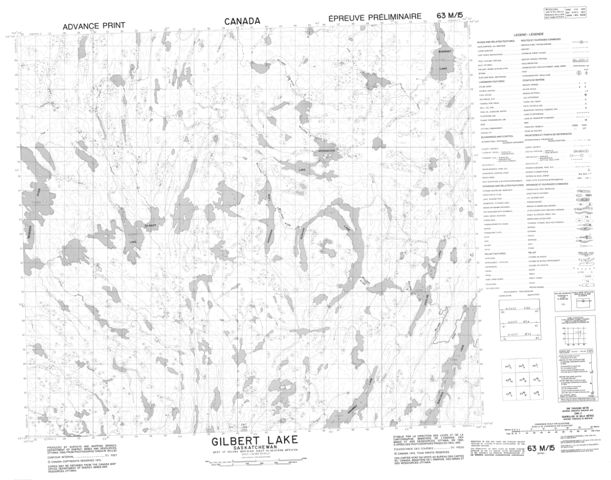 Gilbert Lake Topographic Paper Map 063M15 at 1:50,000 scale