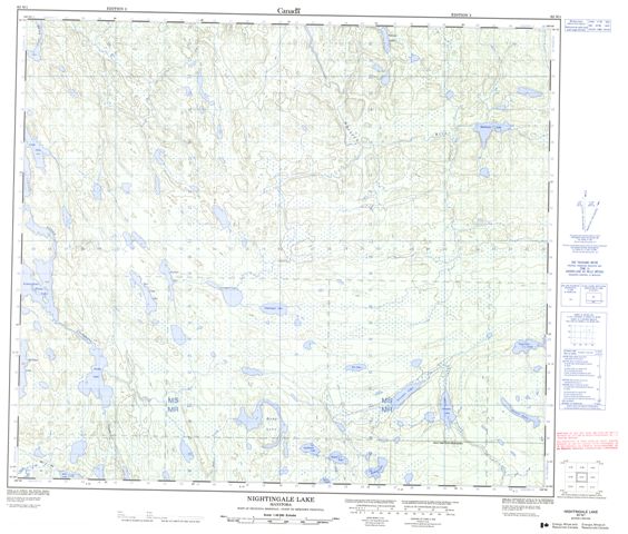 Nightingale Lake Topographic Paper Map 063N01 at 1:50,000 scale